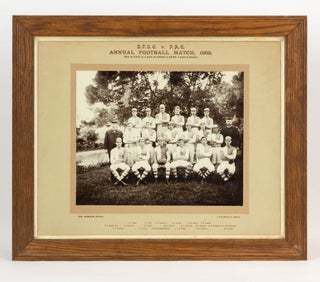 Item #122131 A vintage photograph of the team, captioned 'S.P.S.C. v. P.A.C. Annual Football...