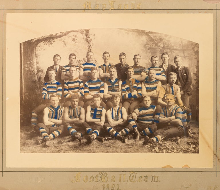 Item #122259 A vintage photograph of the 'Maylands Football Team 1891' in suburban Adelaide. Indigenous Australian Portraiture.