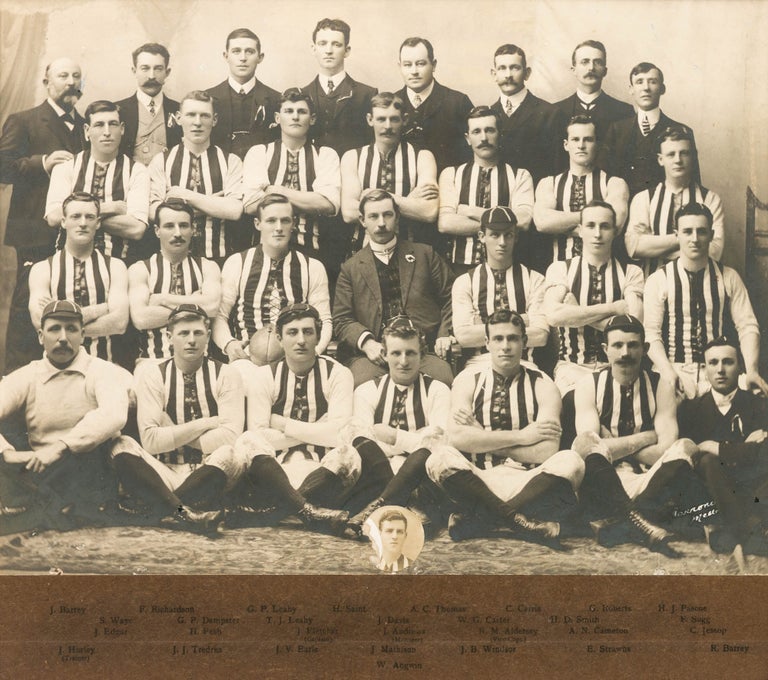 Item #122260 A vintage photograph of the 1906 South Australian Football Association interstate football team. 1906 South Australian State Football Team.