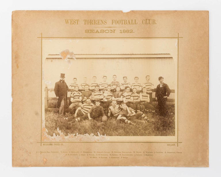 Item #122286 A vintage photograph of the 'West Torrens Football Club. Season 1882'. 1882 West Torrens Football Club.