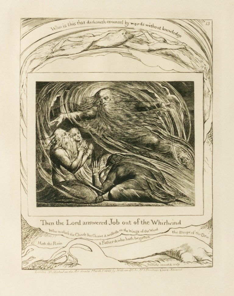Item #122290 'Then the Lord answered Job out of the Whirlwind' [Plate 13 from 'Illustrations of the Book of Job']. William BLAKE.