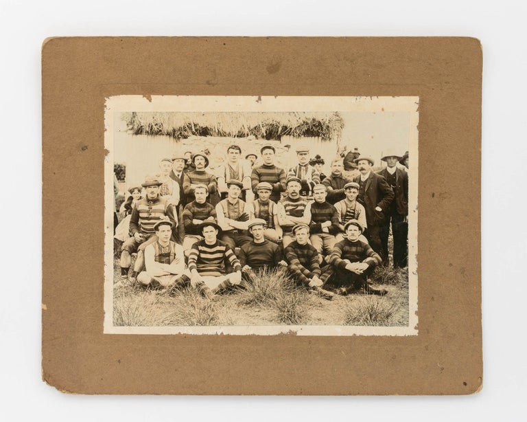 Item #122376 A vintage photograph of an early Australian Rules Football team in a rural setting. 1890s Unidentified Australian Rules Football Team.