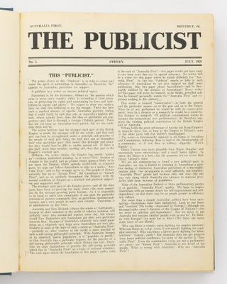 The Publicist. The Paper loyal to Australia First. Number 1, July 1936 [to] Number 60, 1st June 1941