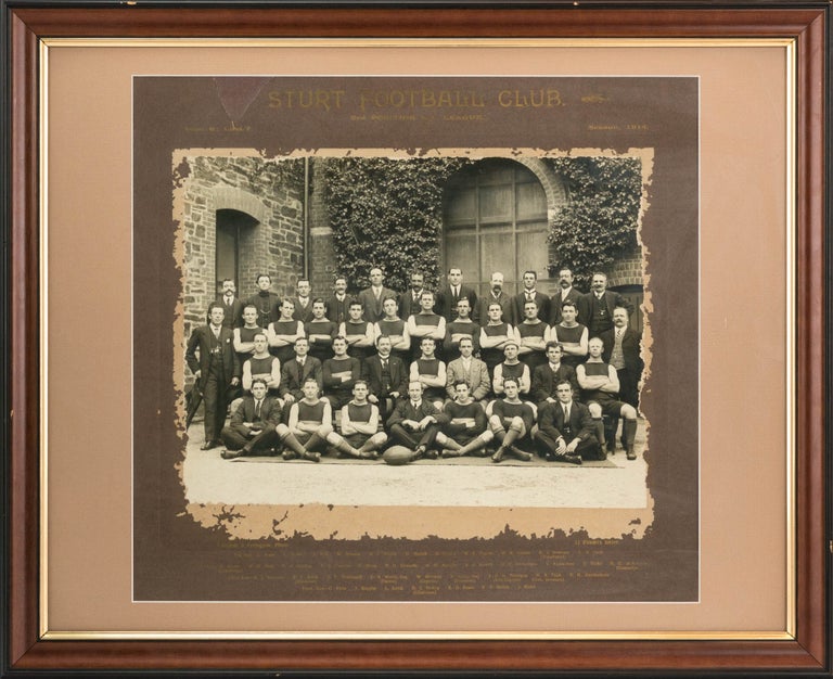 Item #122446 A vintage photograph of 'Sturt Football Club. 3rd Position S.A. Football League. Won 6; Lost 7. Season, 1914'. 1914 Sturt Football Club.
