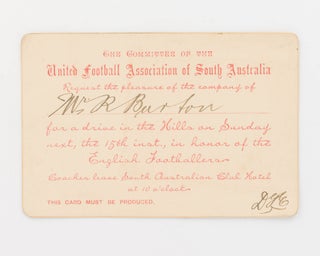 Item #122466 An original invitation from the Committee of the United Football Association of...