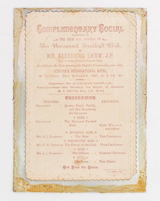Item #122495 A programme for the 'Complimentary Social tendered to the Team and Officers of the...