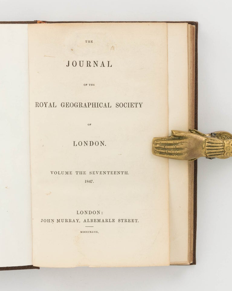 Item #122606 A Condensed Account of an Exploration in the Interior of Australia ... in 1844 and 1845 ... [Contained in] Journal of the Royal Geographical Society of London, Volume 17, 1847, Part 2. Charles STURT.