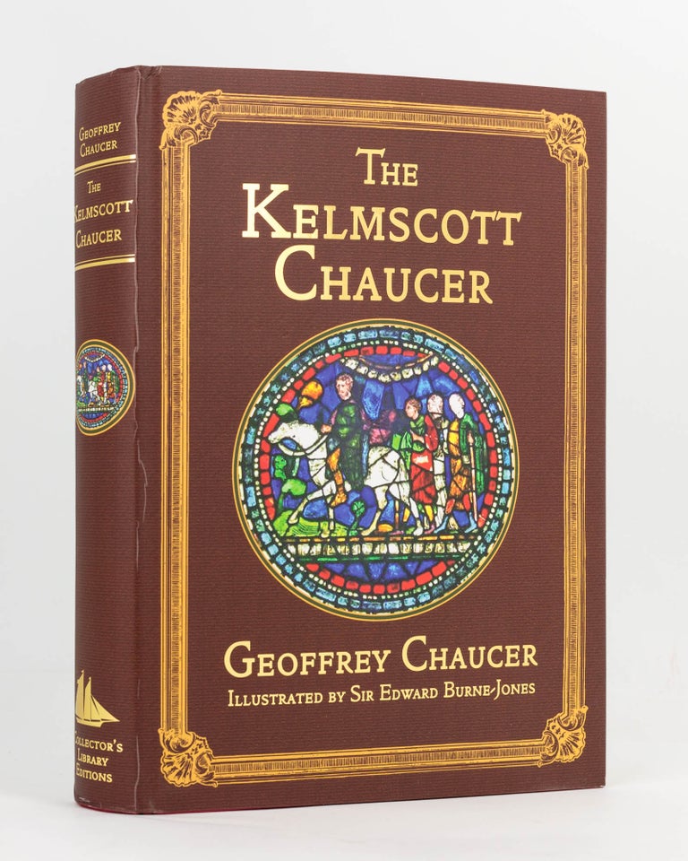 Item #122774 The Works of Geoffrey Chaucer. A Facsimile of the William Morris 'Kelmscott Chaucer' with the Original 87 Illustrations by Edward Burne-Jones, together with an Introduction by Nicolas Barker ... and a Glossary for the Modern Reader. Geoffrey CHAUCER.