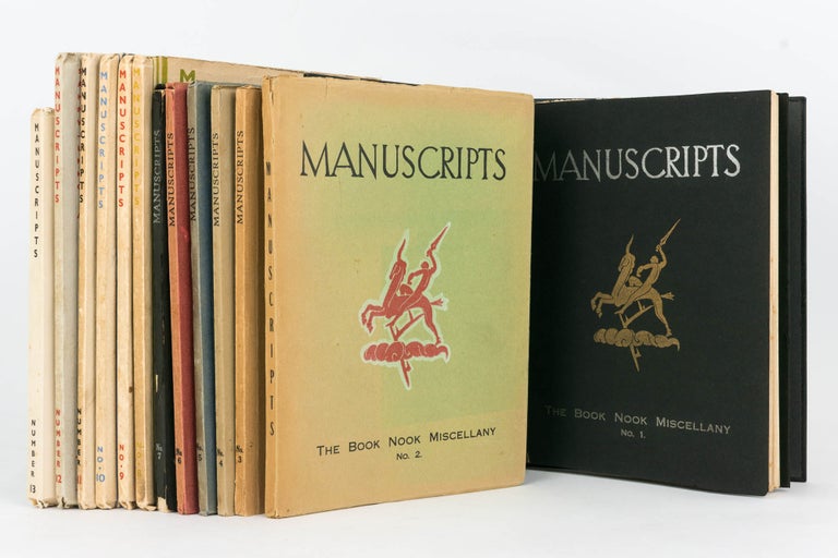 Item #122777 Manuscripts... Number 1, [November 1931] to Number 13, May 1935 (the complete set, variously subtitled 'The Book Nook Miscellany' [Numbers 1 and 2], 'A Miscellany of Art and Letters' [Numbers 3 to 10], and 'A Quarterly of Art and Letters' [Numbers 11 and 12]; A.C. Jackson was the co-editor for the last two issues. 'Manuscripts', H. Tatlock MILLER.