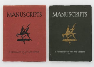 Manuscripts... Number 1, [November 1931] to Number 13, May 1935 (the complete set, variously subtitled 'The Book Nook Miscellany' [Numbers 1 and 2], 'A Miscellany of Art and Letters' [Numbers 3 to 10], and 'A Quarterly of Art and Letters' [Numbers 11 and 12]; A.C. Jackson was the co-editor for the last two issues