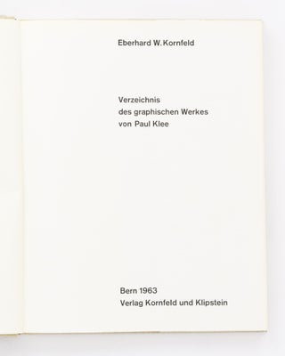 Verzeichnis des graphischen Werkes von Paul Klee