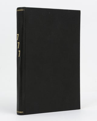 Item #123173 777. Second Revision. Vel Prolegomena Symbolica ad Systemam Sceptico-Mysticae Viae...