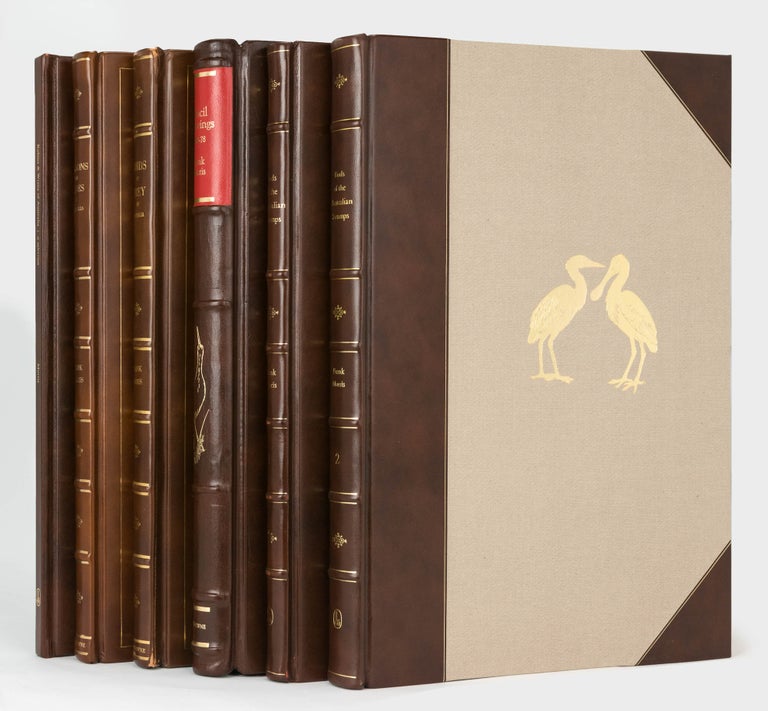 Item #123726 Seven limited edition volumes on Australian birds by Frank Morris. The collection comprises 'Birds of Prey of Australia' (1973); 'Pigeons and Doves of Australia' (1976); 'Impressions of Waterfowl of Australia' (1977); 'Pencil Drawings' (1978); 'Birds of the Australian Swamps' (two volumes, 1978 and 1981); and 'Robins and Wrens of Australia - a Selection' (1979). Frank T. MORRIS.