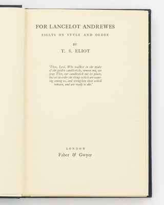 For Lancelot Andrewes. Essays on Style and Order