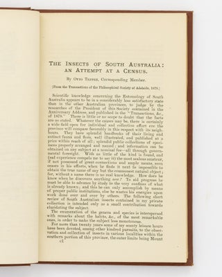 A bound volume of pamphlets by the South Australian botanist, entomologist, and natural history collector, J.G.O. Tepper