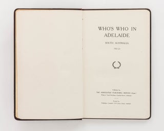 Who's Who in Adelaide, South Australia, 1921-1922