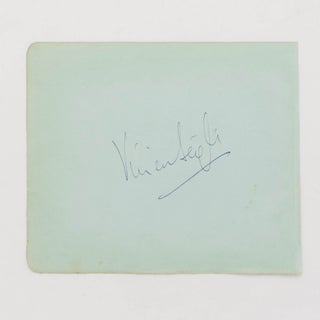 The signatures of Laurence Olivier and Vivien Leigh on individual leaves removed from an autograph album