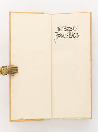 Item #124485 The Essays of Francis Bacon. Bremer Presse, Francis BACON