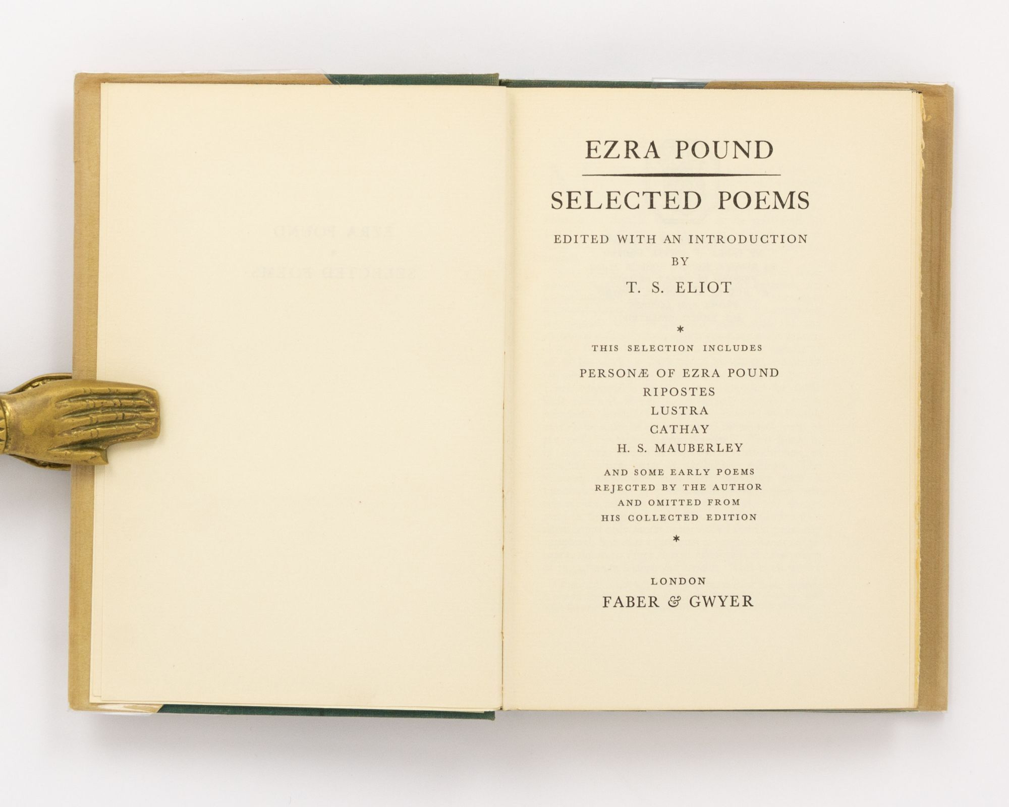 Selected Poems. Edited with an Introduction by T.S. Eliot | T. S.