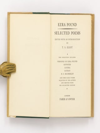 Selected Poems. Edited with an Introduction by T.S. Eliot
