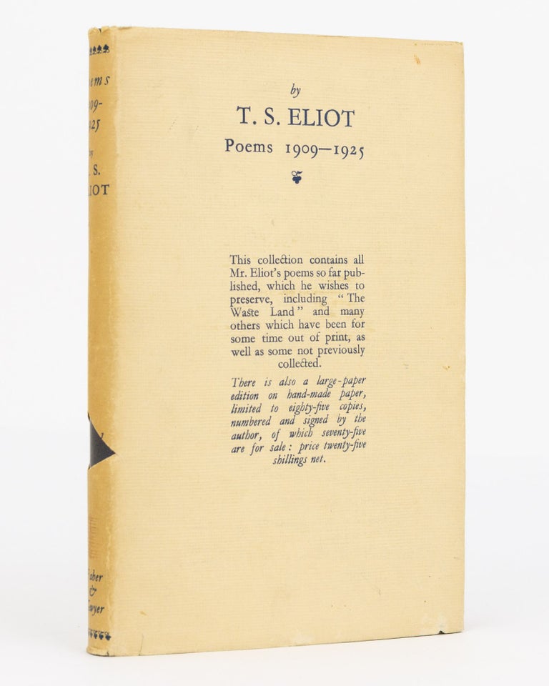 Item #124570 Poems, 1909-1925. T. S. ELIOT.