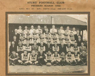 Item #124815 A vintage photograph of the 'Sturt Football Club, Premiers Season 1932. Played 20...