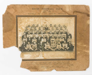 A vintage photograph of the 'Sturt Football Club, Premiers Season 1932. Played 20 Won 12 Lost 7 Drawn 1 Scored for: 1746 points Scored against: 1517 points'