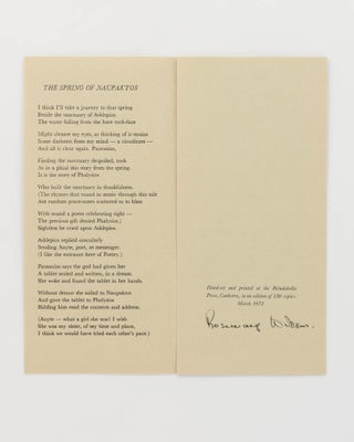 Three Poems on Water-Springs