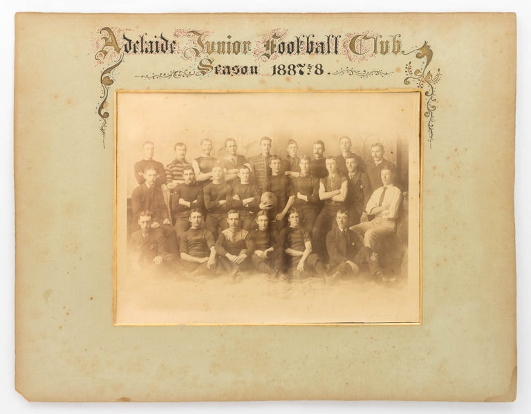 Item #125254 A vintage photograph of the 'Adelaide Junior Football Club. Season 1887 & 8'. Adelaide Junior Football Club.