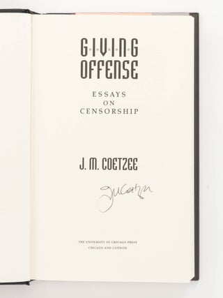 Giving Offense. Essays on Censorship