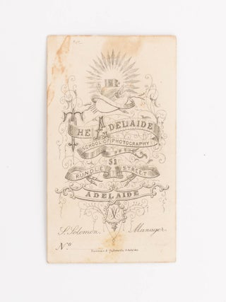 A carte de visite of an adult and child - both Japanese - performing an impressive acrobatic stunt
