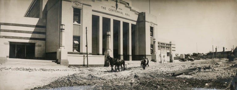 Item #125803 A vintage photograph of Centennial Hall at the Adelaide Showgrounds in inner-suburban Wayville, prior to its opening in 1936. Adelaide Centennial Hall.