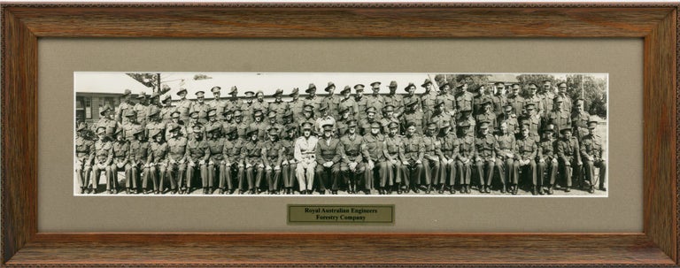 Item #125870 An original panoramic group photograph of the 'Royal Australian Engineers Forestry Company'. Royal Australian Engineers Forestry Company.