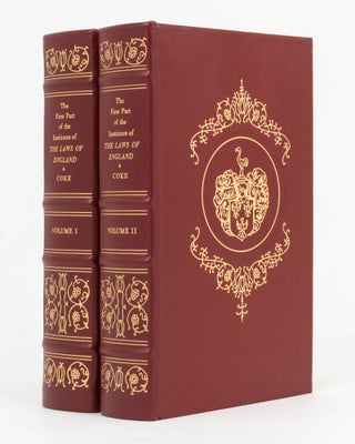 Item #126327 The First Part of the Institutes of the Laws of England; or, A Commentary upon...