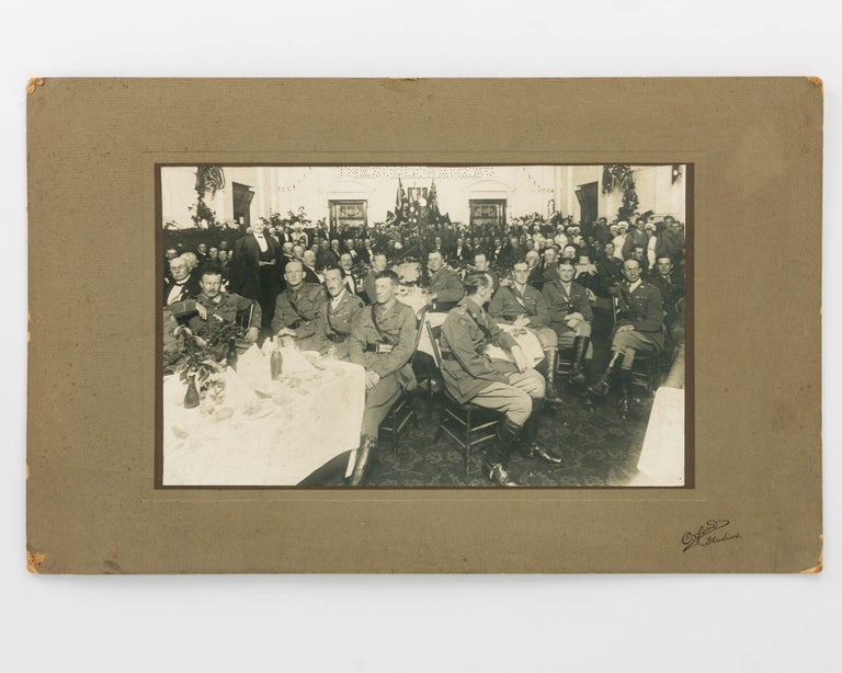 Item #126509 An original photograph of a large group of people, including Australian officers in uniform, at a formal dinner for General Sir William Birdwood, held at Geelong on 24 March 1920. Field Marshal William Riddell BIRDWOOD, 1st Baron Birdwood of Anzac and Totnes.