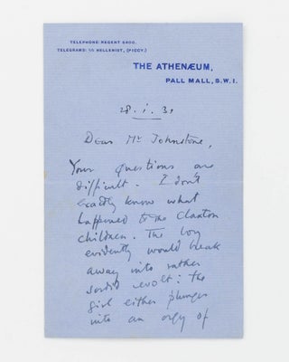 Item #126575 An autograph letter signed by Aldous Huxley, in answer to a question from a reader...