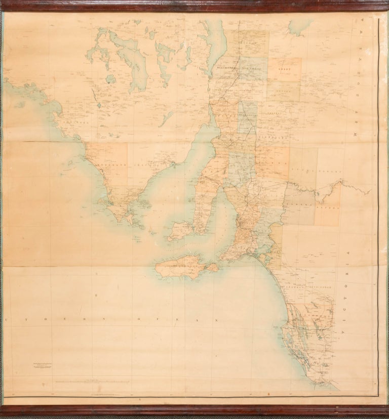 Item #126825 A mammoth wall map of the settled portions of South Australia, excluding the Northern Territory [circa 1884]. Map: South Australia.