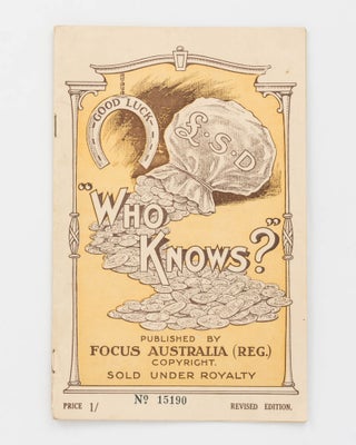 Item #126871 Who Knows? [cover title]. Trade Catalogue