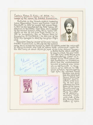 A fine collection of approximately 300 signatures of mountaineers, including approximately 95 individuals who have reached the summit of the world's highest peak