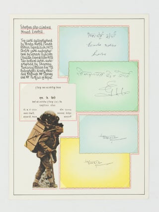 A fine collection of approximately 300 signatures of mountaineers, including approximately 95 individuals who have reached the summit of the world's highest peak