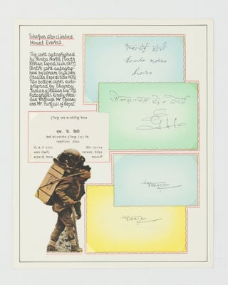 A fine collection of approximately 300 signatures of mountaineers, including approximately 95 individuals who have reached the summit of the world's highest peak