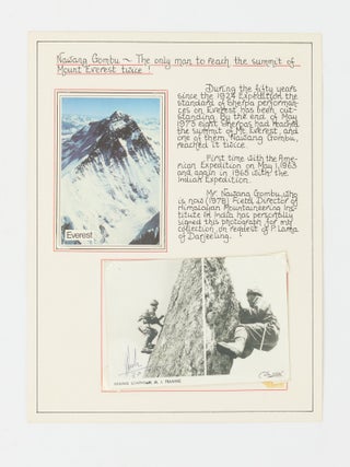 A fine collection of approximately 300 signatures of mountaineers, including approximately 95 individuals who have reached the summit of the world's highest peak
