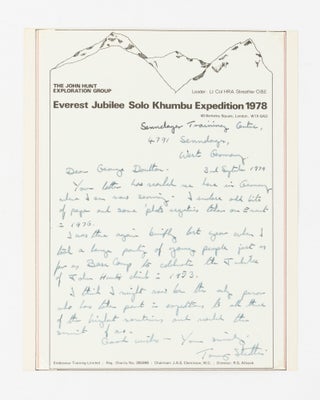 A fine collection of approximately 300 signatures of mountaineers, including approximately 95 individuals who have reached the summit of the world's highest peak