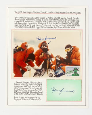 A fine collection of approximately 300 signatures of mountaineers, including approximately 95 individuals who have reached the summit of the world's highest peak