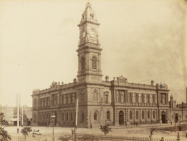 Item #127214 A vintage nineteenth-century photograph of the General Post Office, Adelaide. Captain Samuel White SWEET.