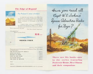 Item #127332 A leaflet advertising the author's 'Space Adventure Books for Boys'. Captain W. E....