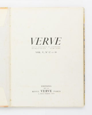 Verve. Revue artistique et littéraire. Volume V, Nos 17 et 18 ['Couleur de Bonnard']