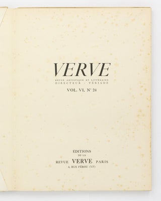 Verve. Revue artistique et littéraire. Volume VI, No 24 ['Contes de Boccace' (cover title)]