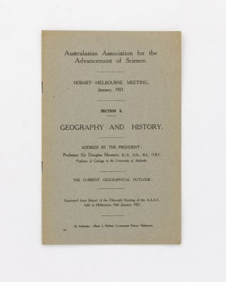 Item #127524 Geography and History. Address by the President. [Reprinted] from 'Report of the...