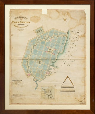 Item #127796 A very large hand-coloured manuscript plan of 'The Town of Port Gawler, South...